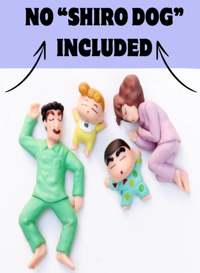 FUNFOB Shinchan Action Figure | Shin chan Figurine Cartoon Figures Toys for Boys & Girls PVC Multicolour (Shinchan Family (NO Shiro)) - Image 2